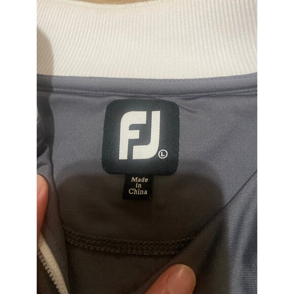 Footjoy‎ Men's 1/4 Zip Gray White Performance Stretch Soft Golf Pullover - Picture 2 of 3